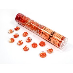 Chessex Gaming Glass Stones in Tube Catseye Orange (žetony) – 40 ks