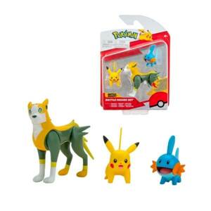 Pokémon akční figurky 3-Pack Mudkip, Pikachu a Boltund 5cm