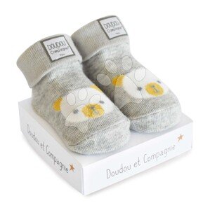 Ponožky pro miminko Birth Socks Doudou et Compagnie šedé s jemným vzorem od 0-6 měs