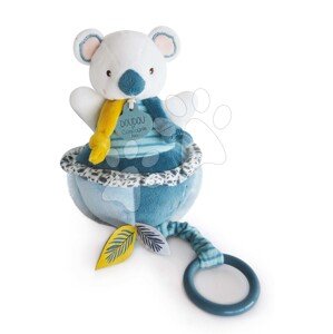 Plyšová koala s melodií Yoca le Koala Music Box Doudou et Compagnie modrá 20 cm v dárkovém balení od 0 měs
