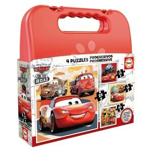 Puzzle Cars Disney Progressive Educa 12-16-20-25 dílků v kufříku
