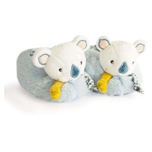 Bačkůrky pro miminko s chrastítkem Yoca le Koala Doudou et Compagnie modré v dárkovém balení od 0–6 měsíců