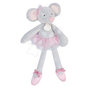 Plyšová panenka myška Mouse My Doudou Ballerine Doudou et Compagnie růžová 30 cm v dárkovém balení od 0 měsíců