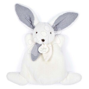 Plyšový zajíček Bunny Happy Glossy Doudou et Compagnie modrý 17 cm v dárkovém balení od 0 měsíců