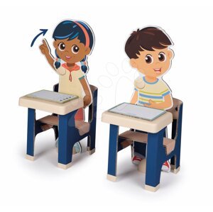 Školní lavice s žáky Classroom Smoby dva stoly a dvě děti s pohyblivýma rukama