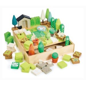 Dřevěná skládačka zahrada My Little Garden Designer Tender Leaf Toys 67dílná souprava v boxu