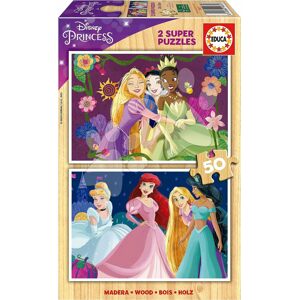 Dřevěné puzzle Disney Princess Educa 2 x 50 dílků od 4 let