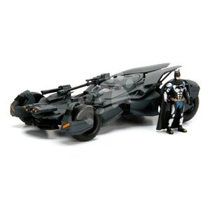 Autíčko Batmobil Justice League Jada kovové s otevíratelným kokpitem a figurka Batman délka 22,5 cm 1:24
