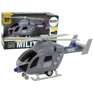 mamido Vojenský helikoptér s efekty šedý
