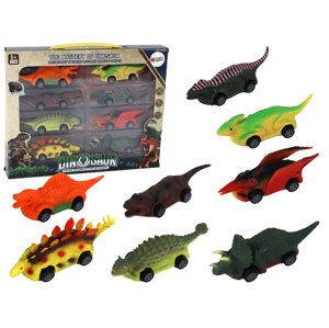 mamido Sada barevných Dinosauřích autíček 8 kusů