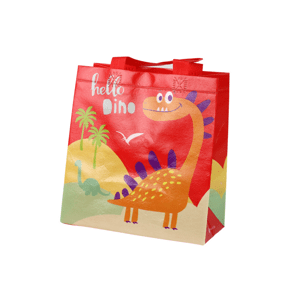 mamido Dárková taška Dinosaurus 23cm x 21,5cm x 11cm červená