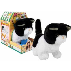 mamido Interaktivní plyšák kočka bílo-černá