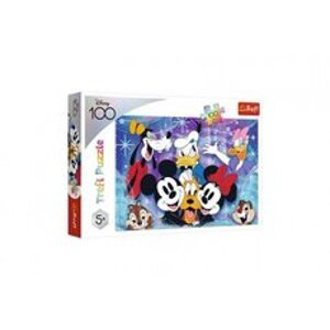 Puzzle Trefl Ve světě Disney je zábava 100 dílků 41x27,5cm v krabici 29x20x4cm