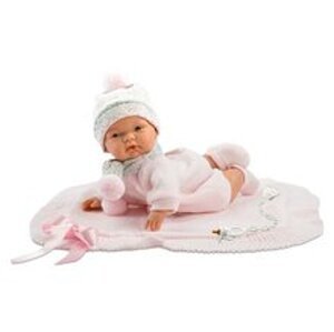 Llorens 38938 JOELLE - realistická panenka miminko se zvuky a měkkým látkovým tělem