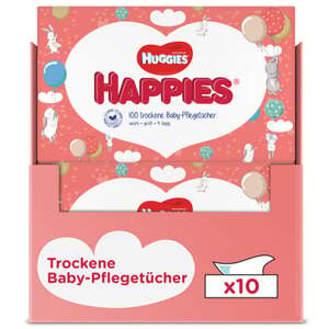 Huggies suché ubrousky pro péči o dítě Happies 10 x 100 ubrousků