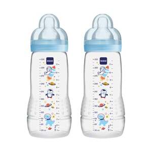 MAM Snadná kojenecká láhev Active ™ 330 ml, vesmírně modrá ve dvojitém balení