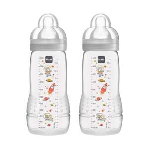 MAM Snadná kojenecká láhev Active ™ 330 ml, vesmírně šedá, ve dvojitém balení