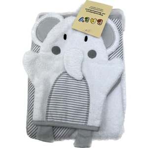 Dárková sada Hut ručník s kapucí a mycí rukavicí slon šedý