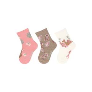 Sterntaler Ponožky 3-pack Orient matt pink