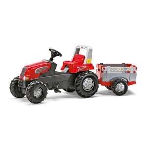 ROLLY TOYS šlapací traktor Rolly Junior RT s vlečkou červeno-šedý 800261