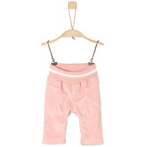 s. Olive r Girls Manšestrové kalhoty růžové s bílým pasem