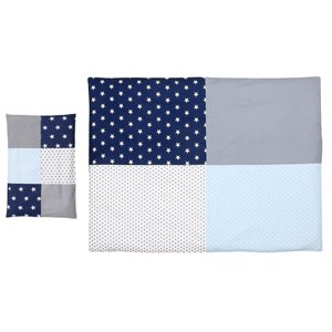 Ullenboom dětské ložní prádlo - set modrá/světle modrá/šedá 135 x 100 cm + 40 x 60 cm