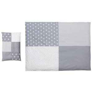 Ullenboom dětské ložní prádlo - set šedé hvězdičky 135 x 100 cm + 40 x 60 cm