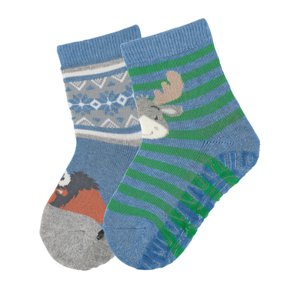 Sterntaler ponožky Air dvojité balení los / bizon středně modrá melanž