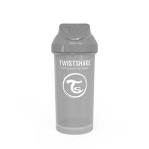 TWIST SHAKE láhev s brčkem 360 ml 12+ měsíců pastelově šedá