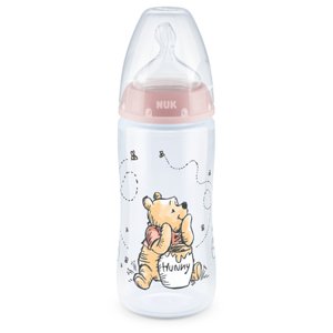 NUK Dětská láhev First Choice + Disney Medvídek Pú 300 ml, růžová barva