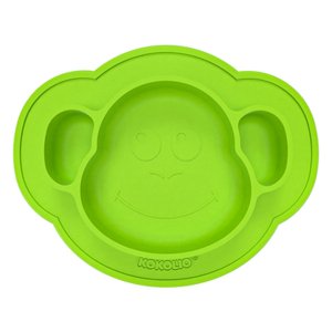 KOKOLIO Silikonový jídelní talíř Monki, od 6 měsíců v zelené barvě