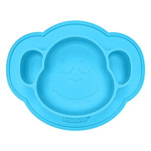 KOKOLIO Silikonový jídelní talíř Monki, od 6 měsíců v modré barvě