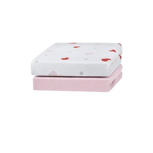 urra Prostěradlo Jersey 2-pack 70 x 140 cm růžové/hearts pink