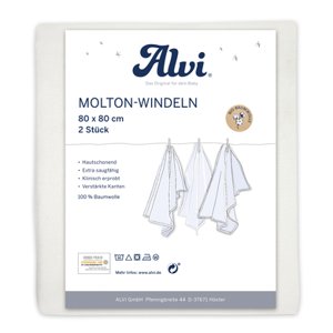Alvi ® Molton plenky 2-pack bílé 80 x 80 cm