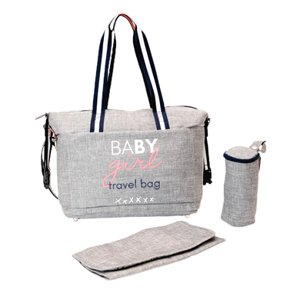 BABY ON BOARD taška na pleny Simply Duffle Baby Girl grey mottled