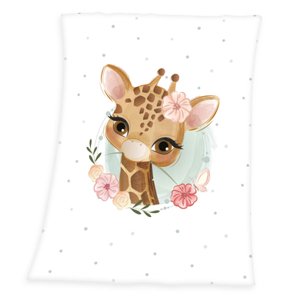 babybest® Fleecová deka z mikrovlákna Žirafa 75 x 100 cm