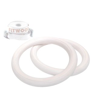 Fitwood Gymnastické kruhy ULPU, bříza bílá voskovaná - bílé pásky