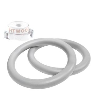 Fitwood Gymnastické kruhy ULPU, šedé - bílé pásky