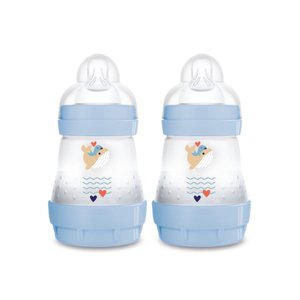 MAM Dětská láhev Easy Start Anti-Colic 160 ml, 0+ měsíců, velryba, 2 kusy