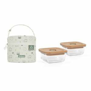 miniland Sada nádob na potraviny včetně přepravní tašky eco square frog